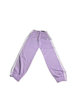 Adidas Women's Essentials 3-Stripes Fleece Joggers Purple White M NWT athletic